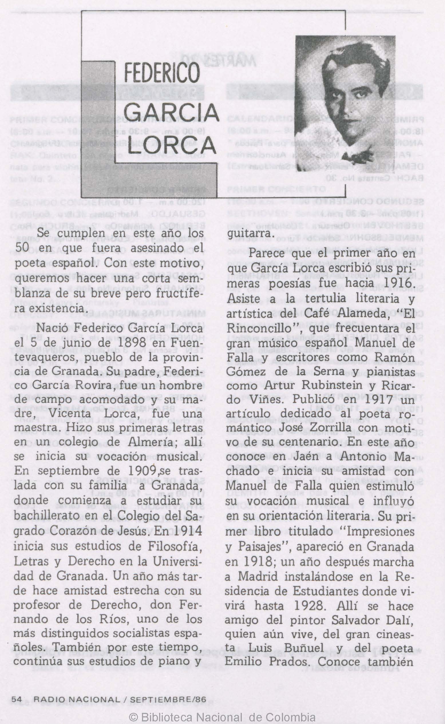 Federico Garcia Lorca Fotografía ubicado en el encabezado de un artículo relacionado con el poeta, dramaturgo y prosista español Federico García Lorca. Adscrito a la generación del 27, murió asesinado un mes después del golpe de Estado con el que tuvo lugar el inicio de la guerra civil española.