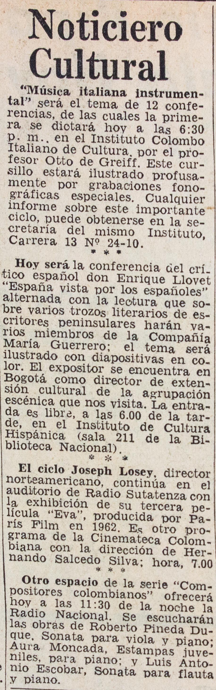 Breve mención sobre la transmisión de las grabaciones de los conciertos de la Orquesta Sinfónica, los jueves a las 11:30 p.m.