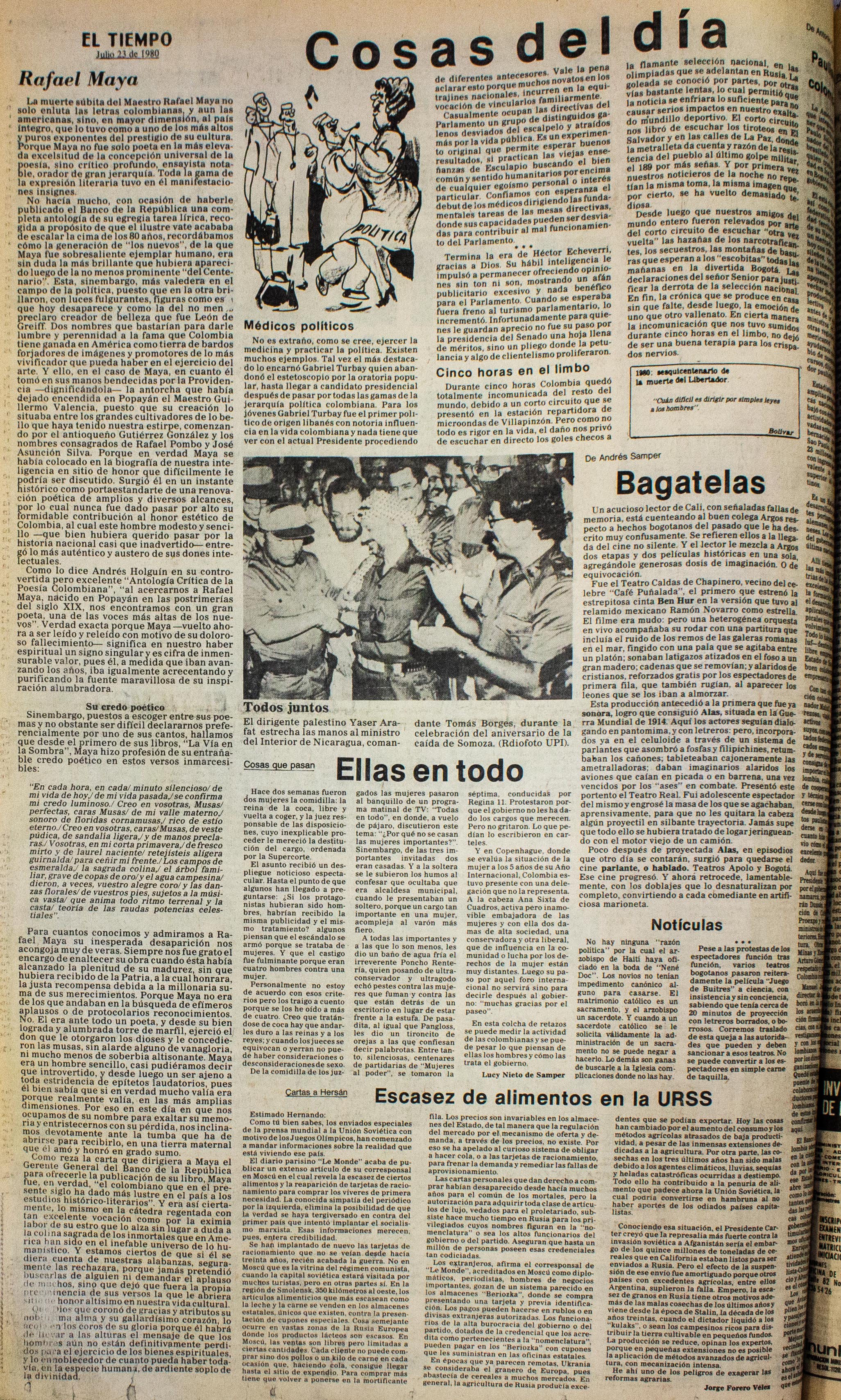Editorial: "Rafael Maya" Editorial: "Rafael Maya"