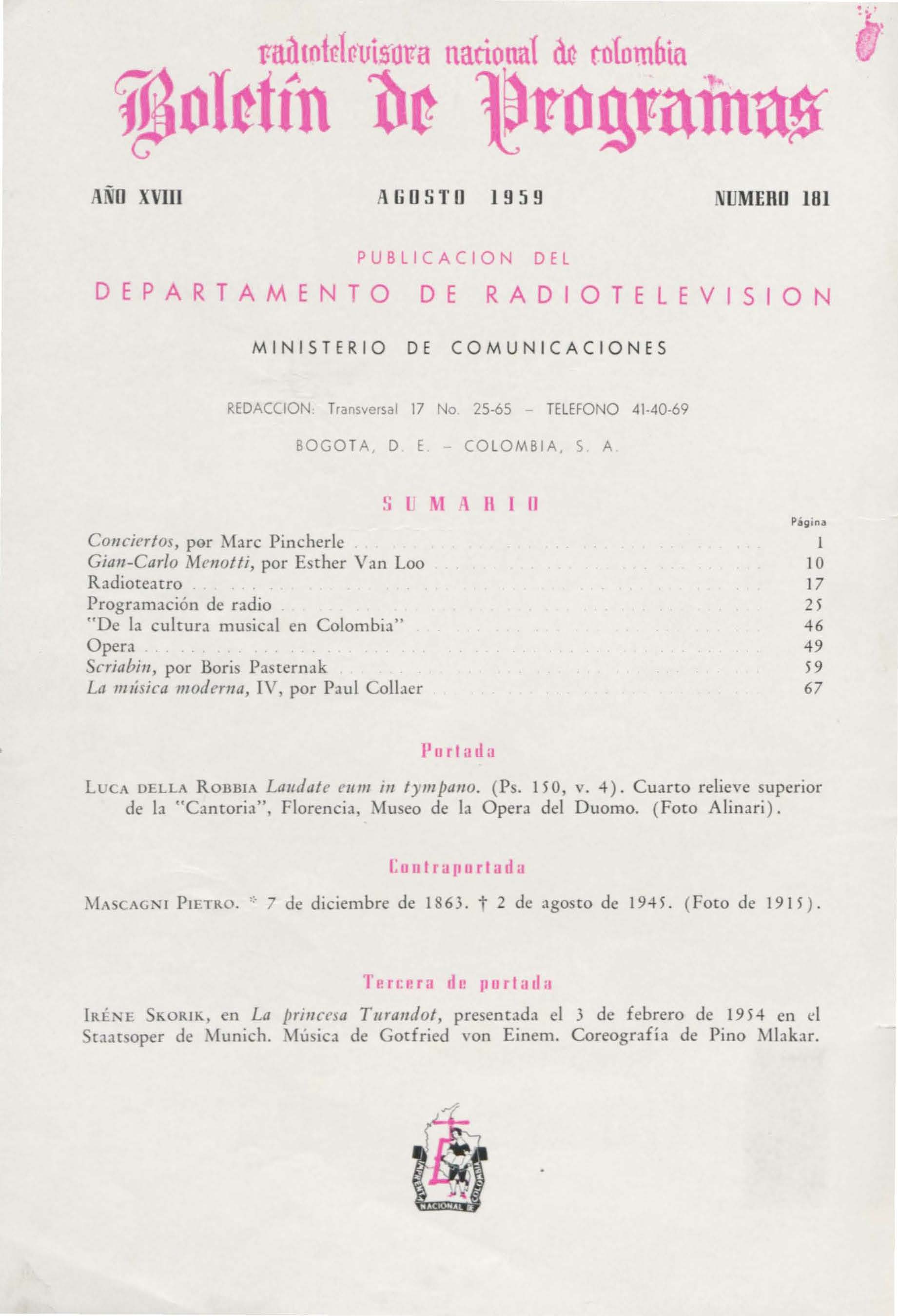 Tablas de contenidos 1959-08