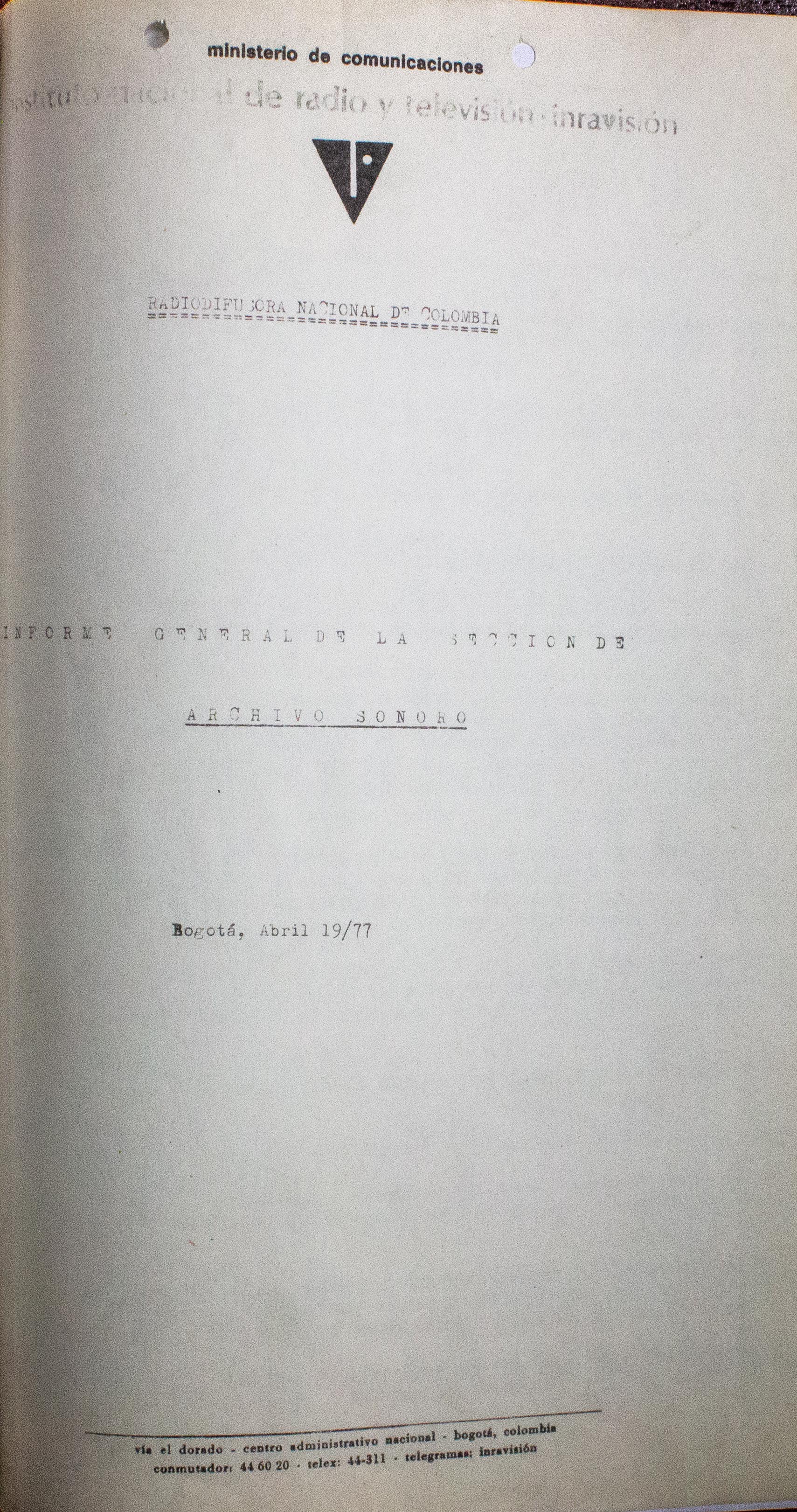 Relación de material sonoro existente. Grabaciones en diversos tipos de cinta y en disco de acetato de 16 pulgadas. 