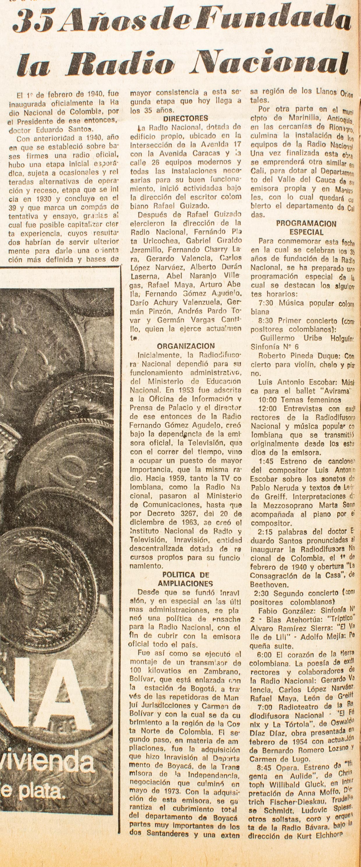 35 años de fundada la Radio Nacional Historia Radio Nacional