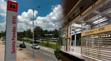 Estación Quinta Paredes - RTVC de TransMilenio, ubicada sobre la troncal Calle 26 en Bogotá, frente a las instalaciones del Sistema de Medios Públicos.