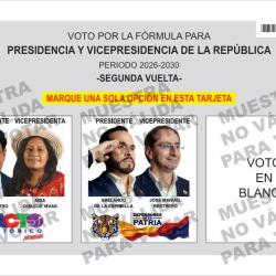 Tarjetón segunda vuelta presidencial