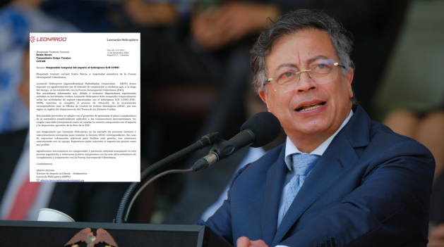 Petro acusa firma Leonardo ofender a Colombia tras suspensión soporte