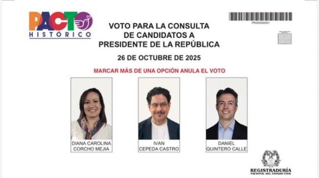 Reimpresión tarjetón consulta Pacto Histórico