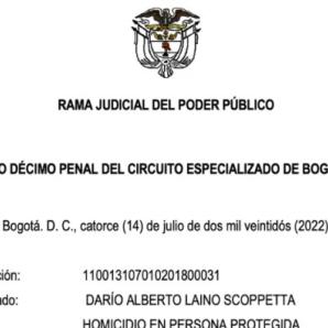 Condena a Darío Laíno Scopetta condenado 