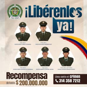 Secuestro de cinco patrulleros en Santander 