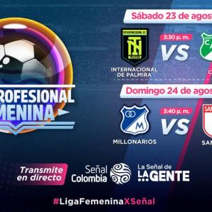 Internacional de Palmira vs Deportivo Cali y Millonarios vs Santa Fe en vivo por Señal Colombia