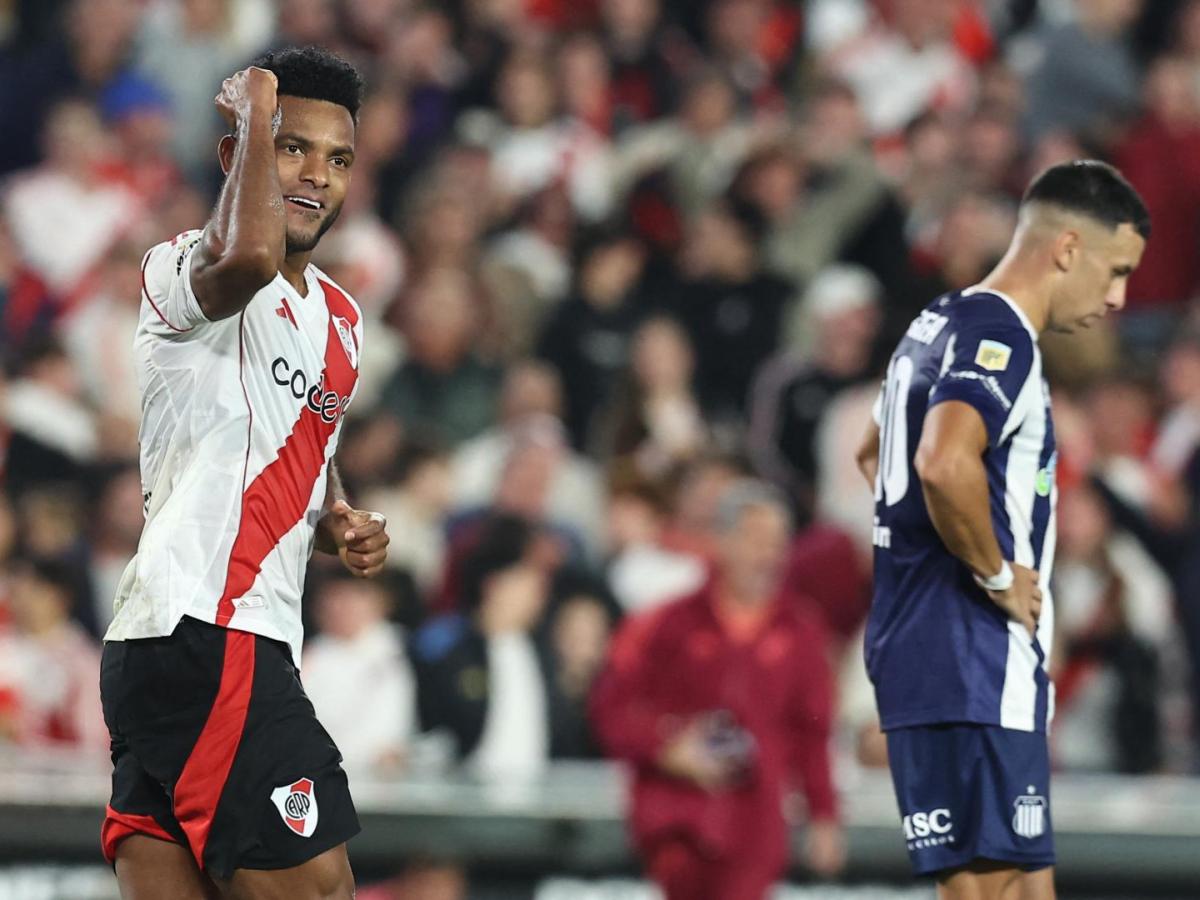 Miguel Borja salvó a River Plate con un gol ante Talleres