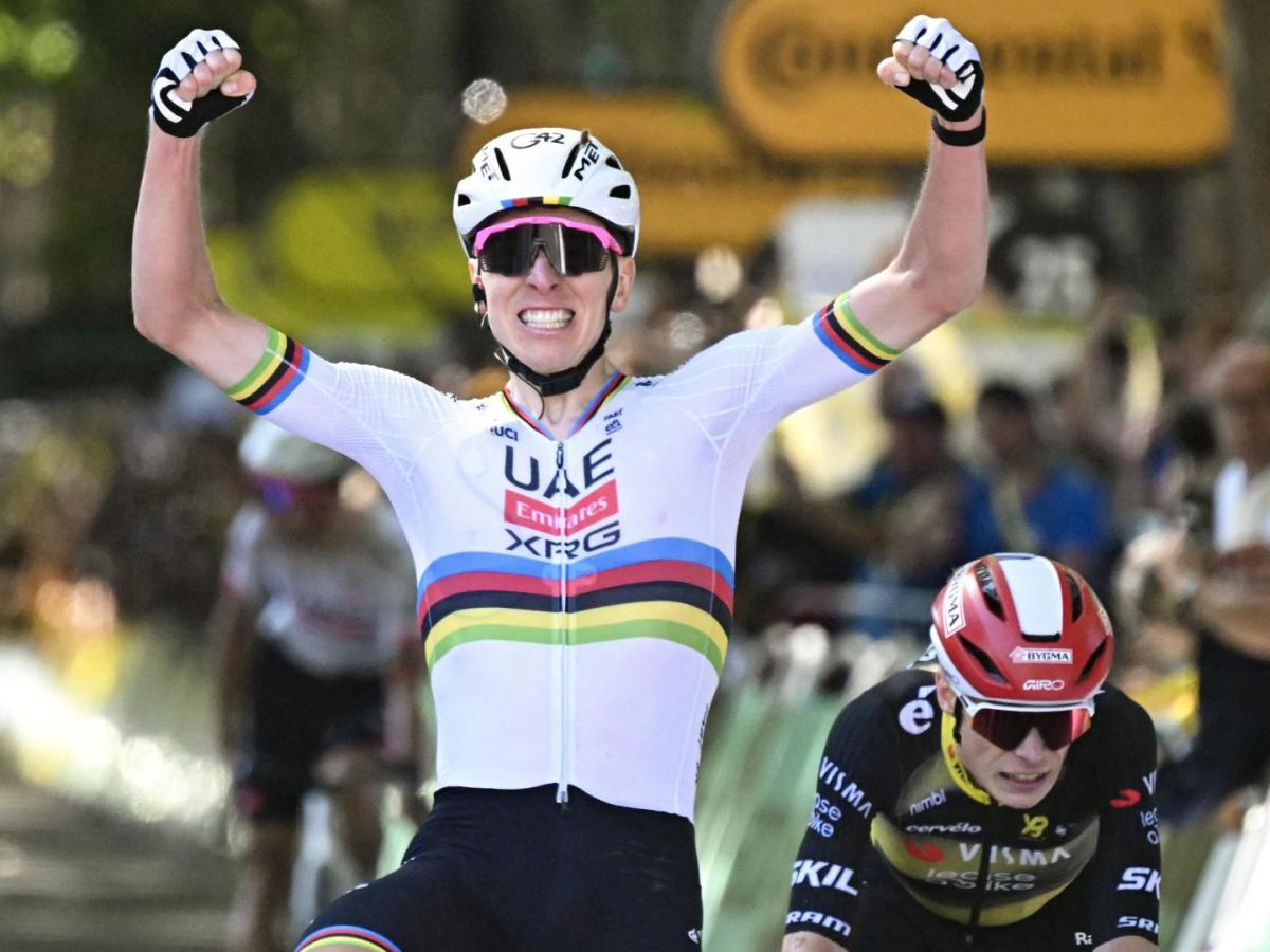 Tadej Pogacar ganó la etapa 4 del Tour de Francia y llegó al centenar de victorias