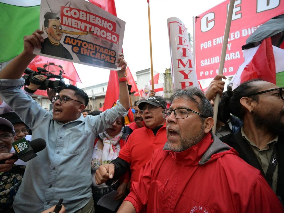 Protestas en Quito contra las políticas contra el presidente de Ecuador