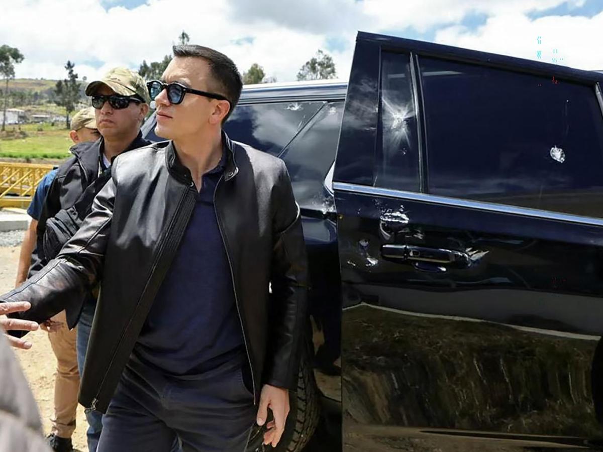 Daniel Noboa salió ileso de ataque con bala a su caravana