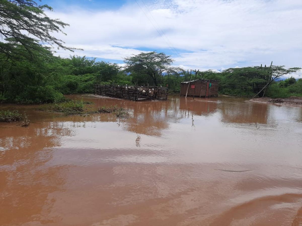 Cerca de 500 personas damnificadas dejan las fuertes lluvias en el sur de La Guajira