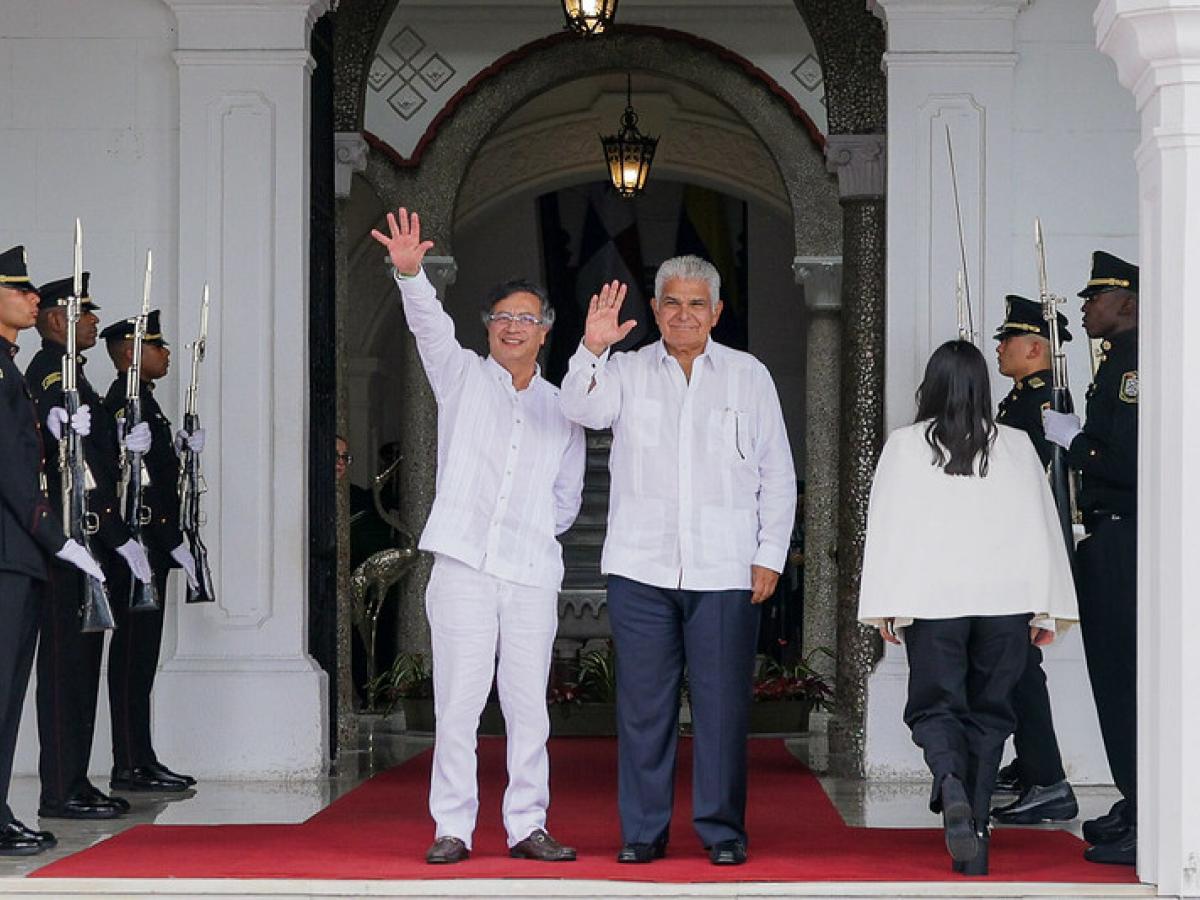 Los presidentes Petro y Mulino hicieron énfasis en la protección y el respeto a los derechos humanos de los migrantes. / Foto: Presidencia de la República.
