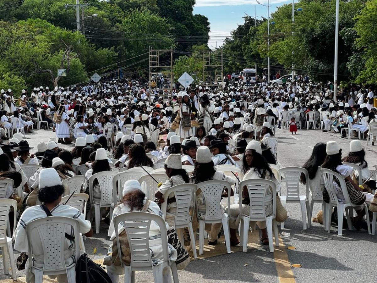 Indígenas arhuacos bloquean vías en Valledupar