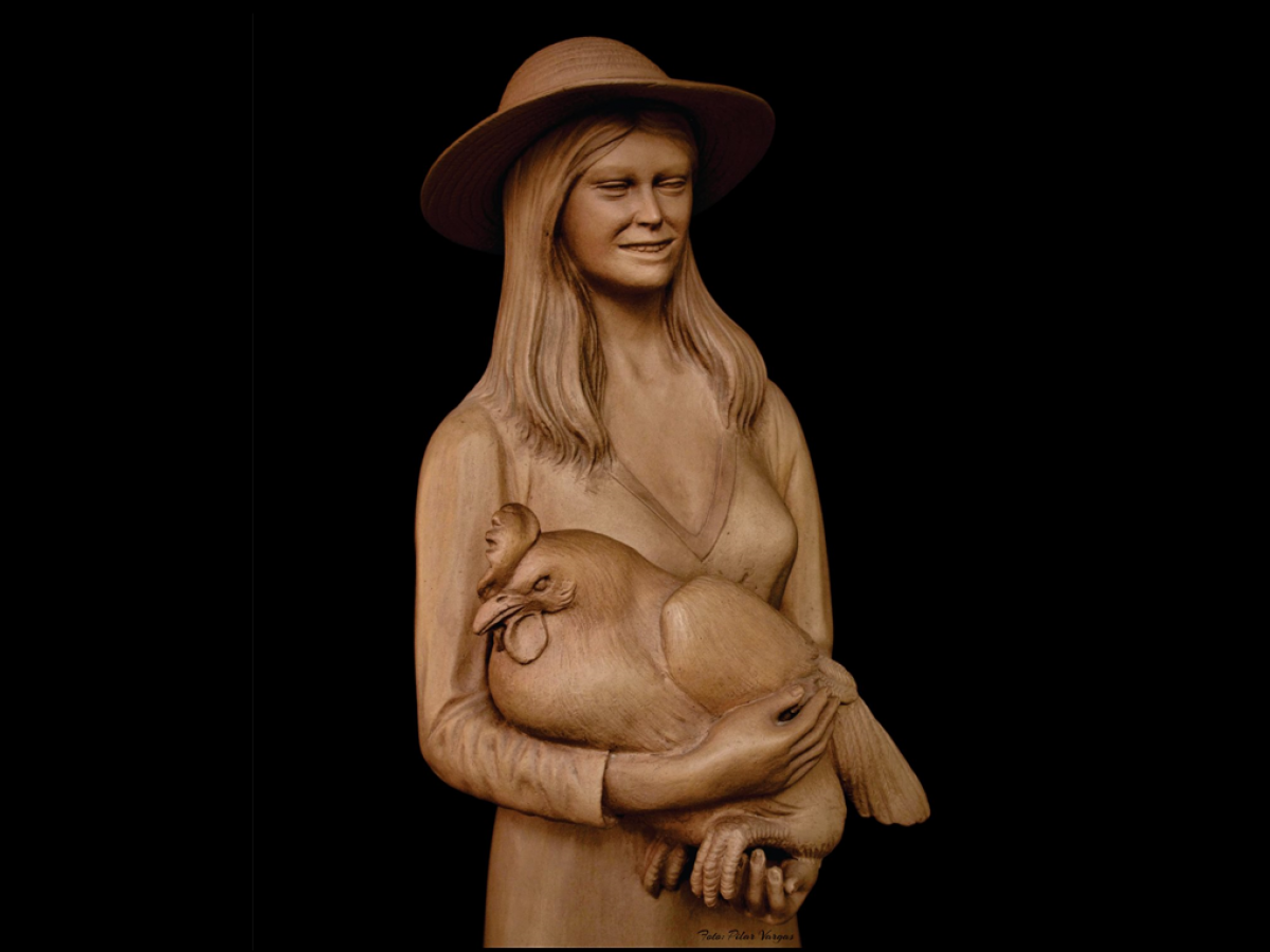 Campesina con gallina, obra de Pedro Vargas