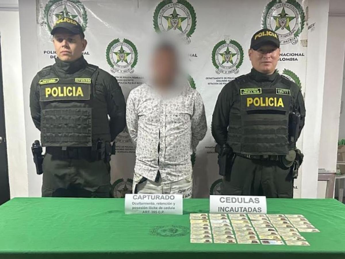 En Risaralda capturaron a un hombre que transportaba 45 cédulas 