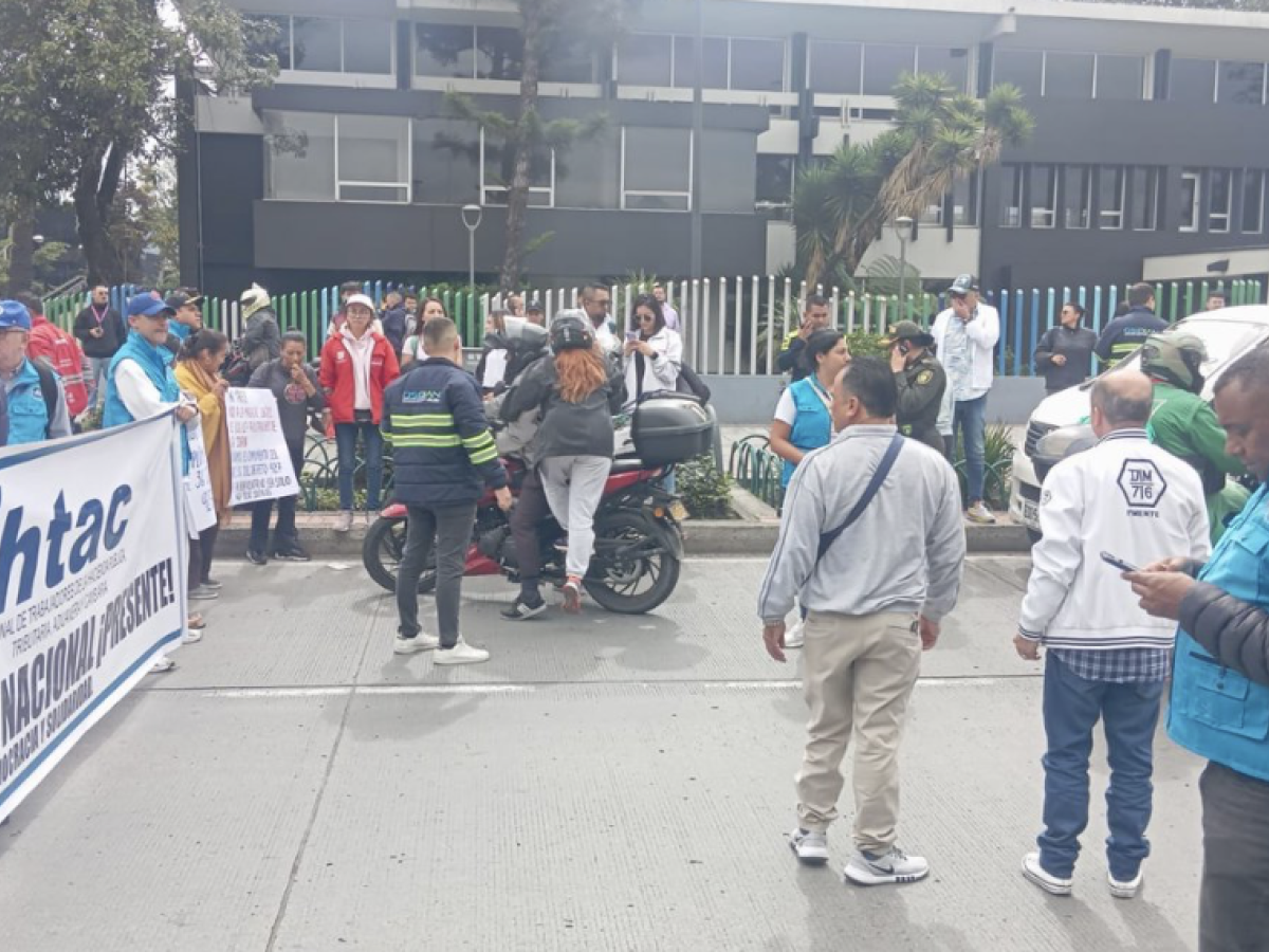 Protestas sindicatos DIAN en Bogotá 