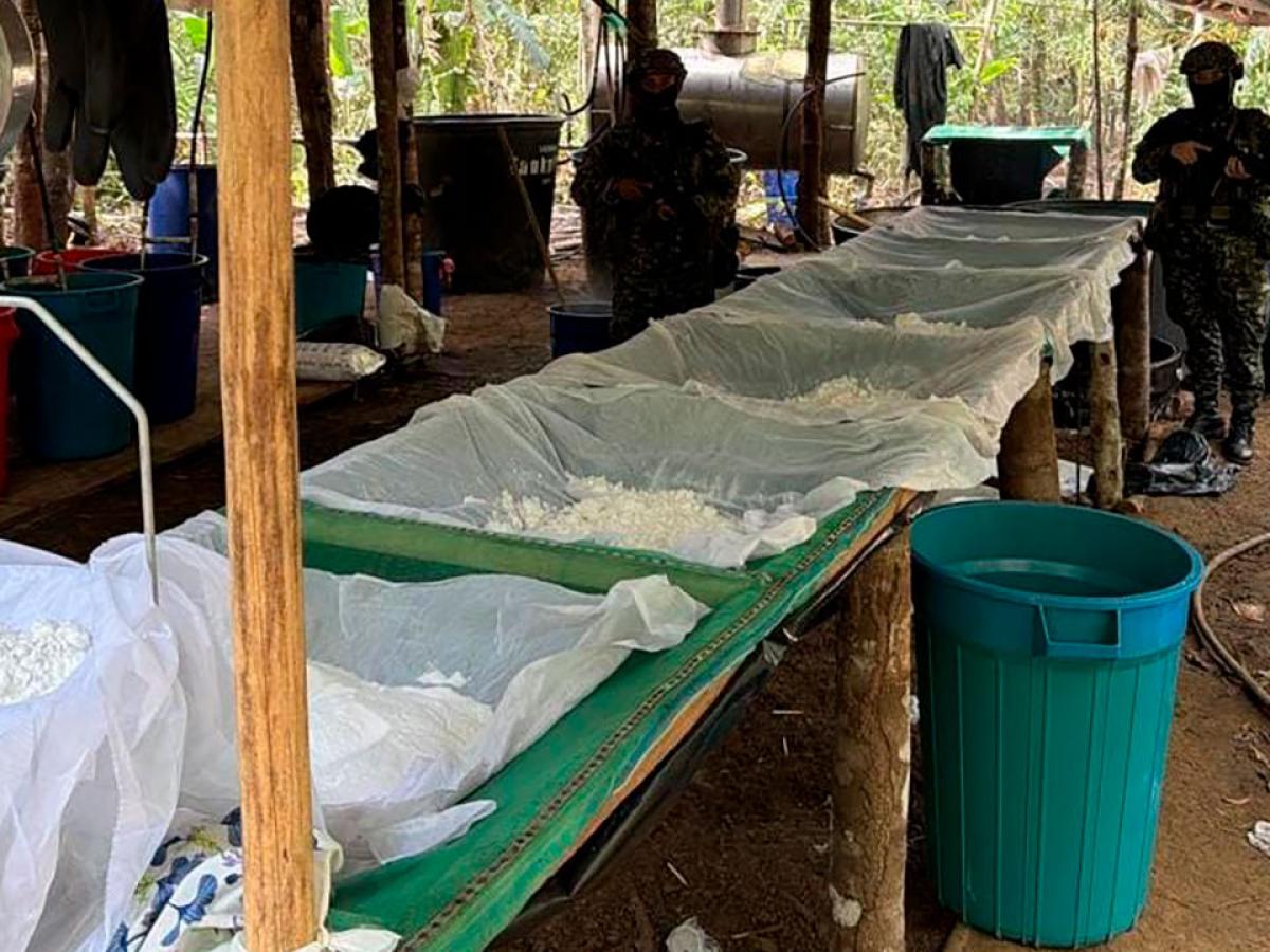 Destrucción de laboratorio e incautación de cocaína en Guaviare