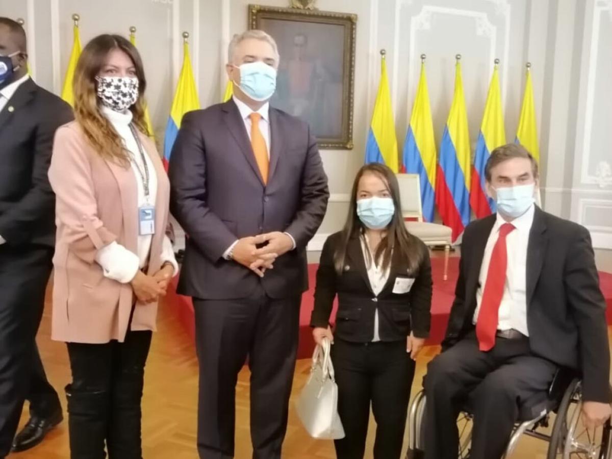 María Jimena junto al presidente Duque