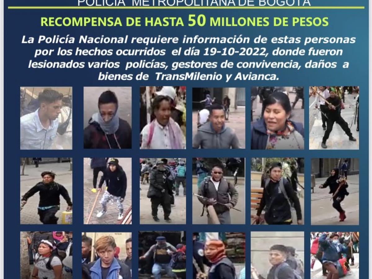 Protestas indígenas | Recompensa de $50 millones por agresores de policías