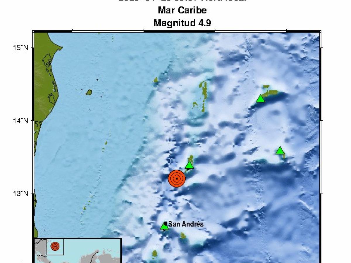 Sismo de 4.9 sacudió San Andrés y Providencia