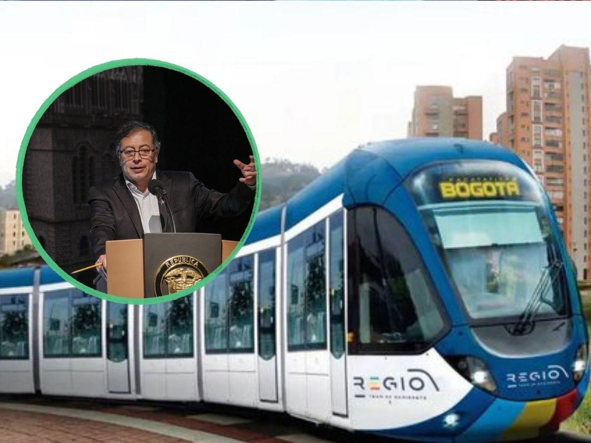 Gustavo Petro sobre tranvía en Bogotá