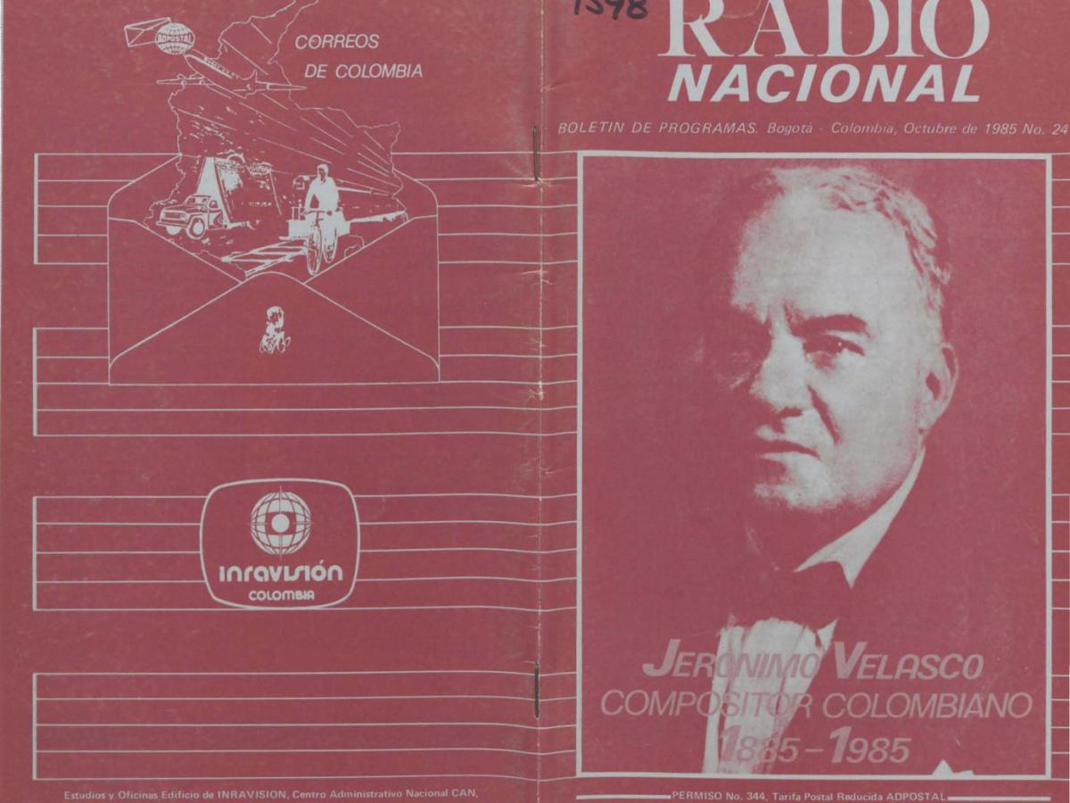Jerónimo Velasco, Artista de la Semana en Radio Nacional de Colombia