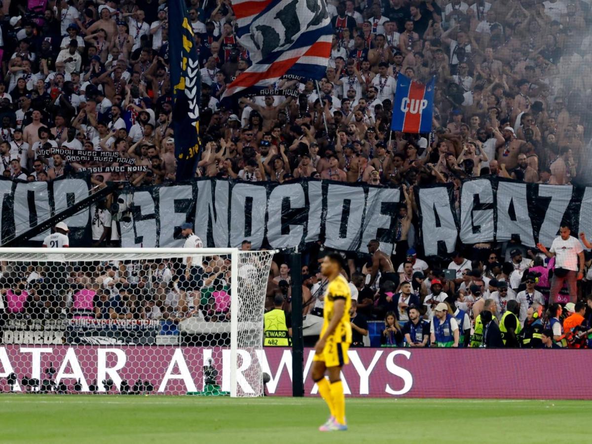 Hinchas del PSG expresan apoyo a Palestina durante la final de la Champions League 2025