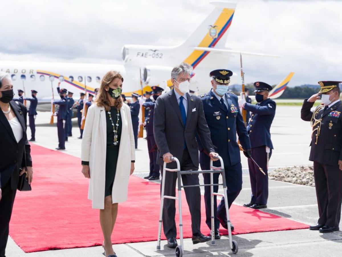Presidente de Ecuador arriba a Colombia para participar en el XXI Consejo Presidencial Andino