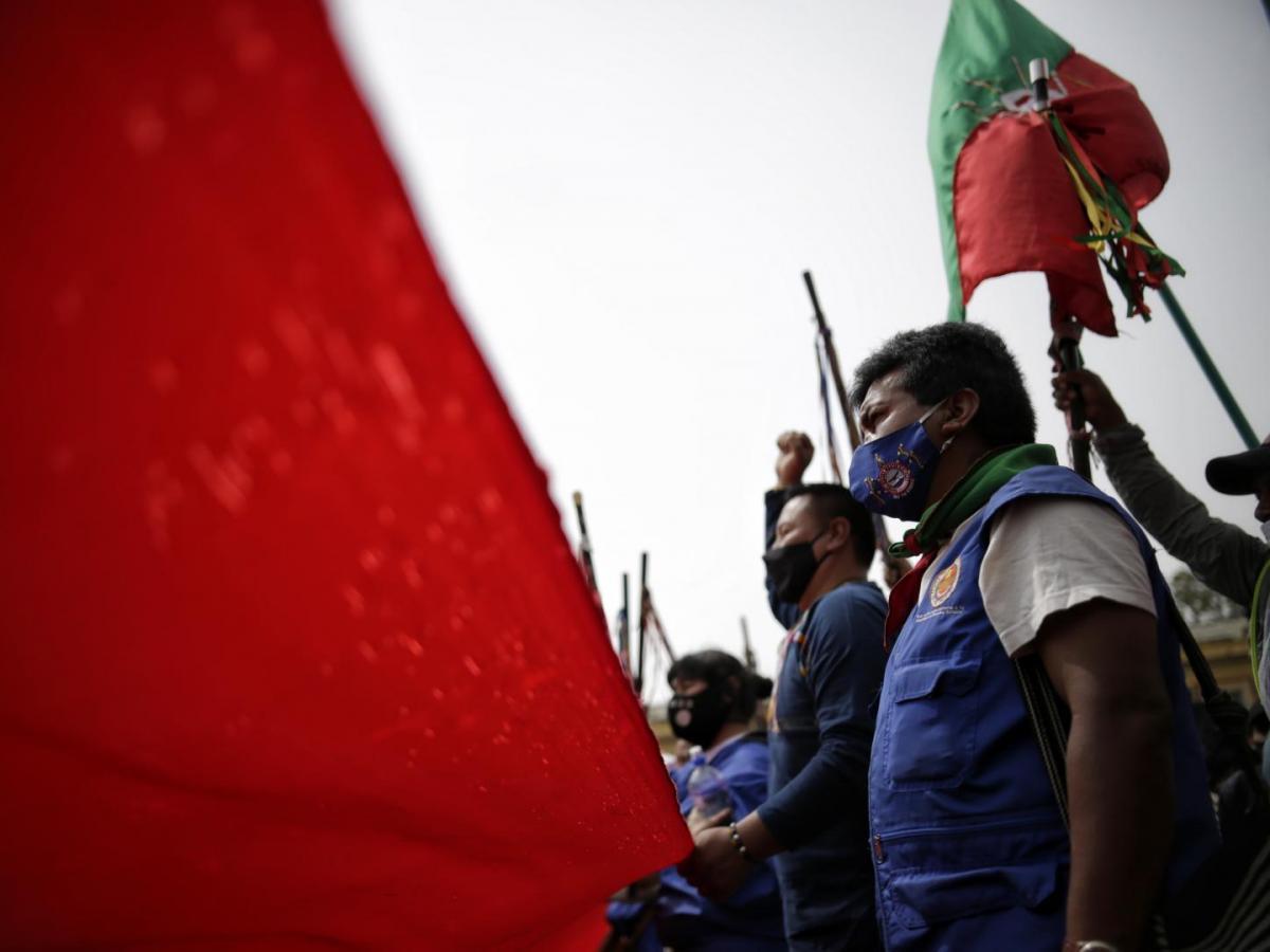Protestas comunidades indígenas norte del Cauca en Bogotá