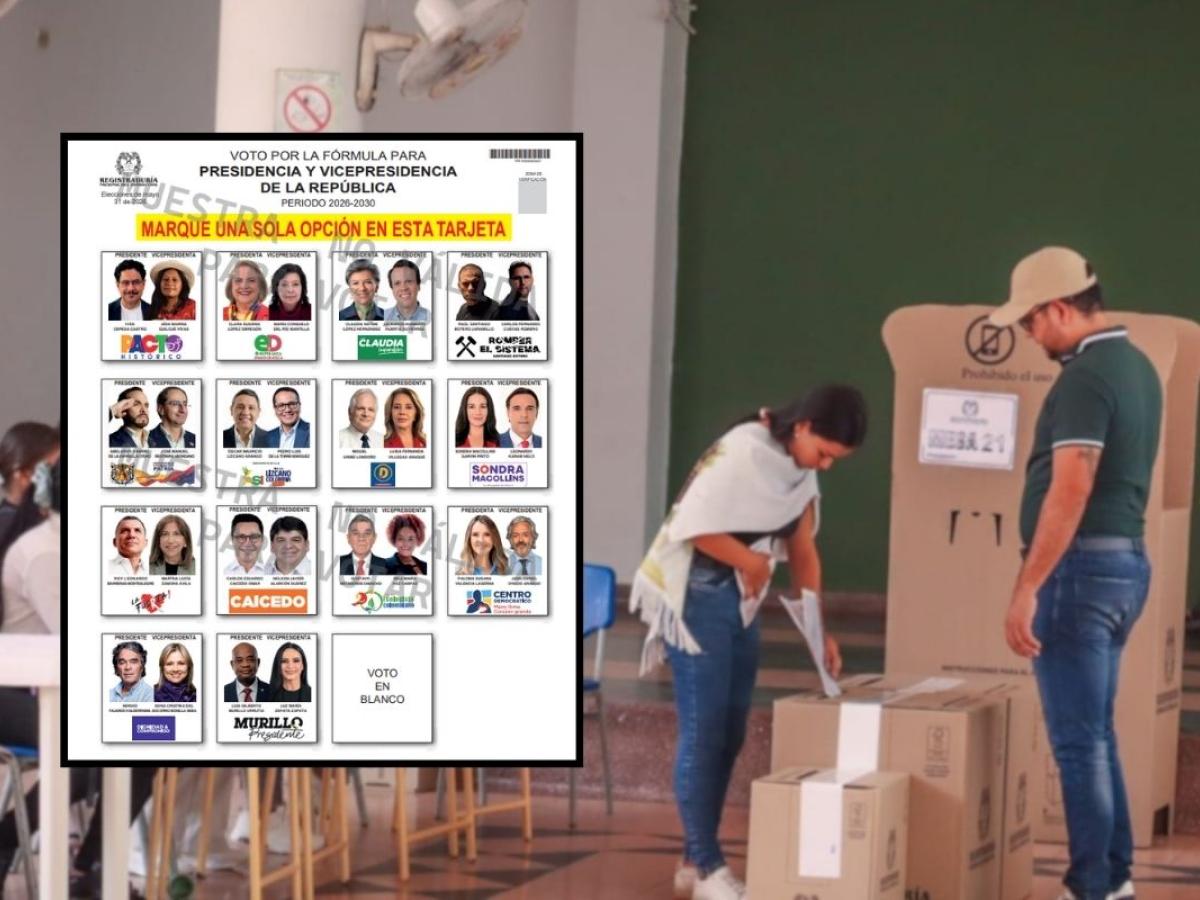 Registraduría presenta el tarjetón para las presidenciales del 31 de mayo