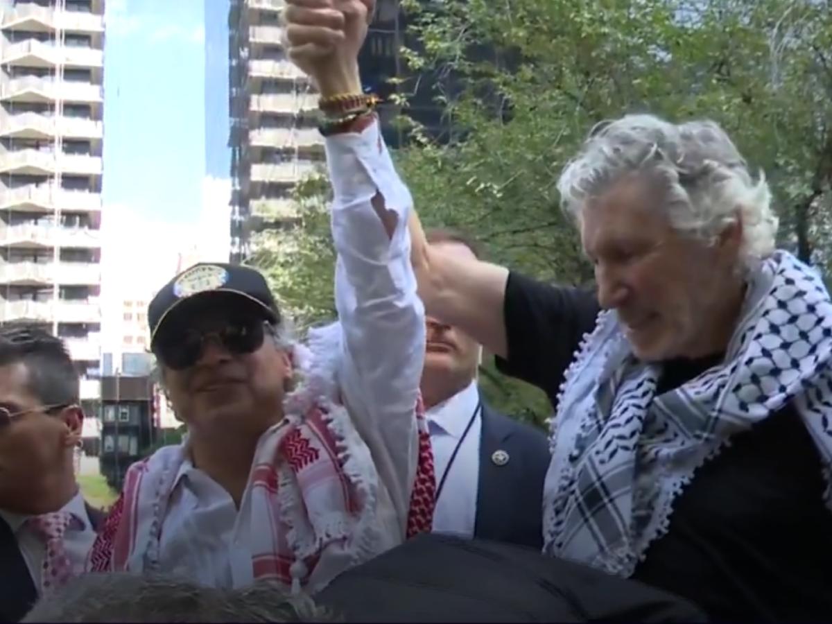 Roger Waters respaldó a Gustavo Petro en Nueva York en llamado a libertad de Palestina