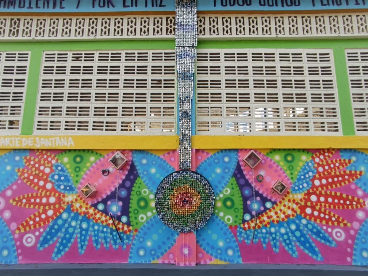  Mural sonoro en Mesetas sobre paz y reciclaje