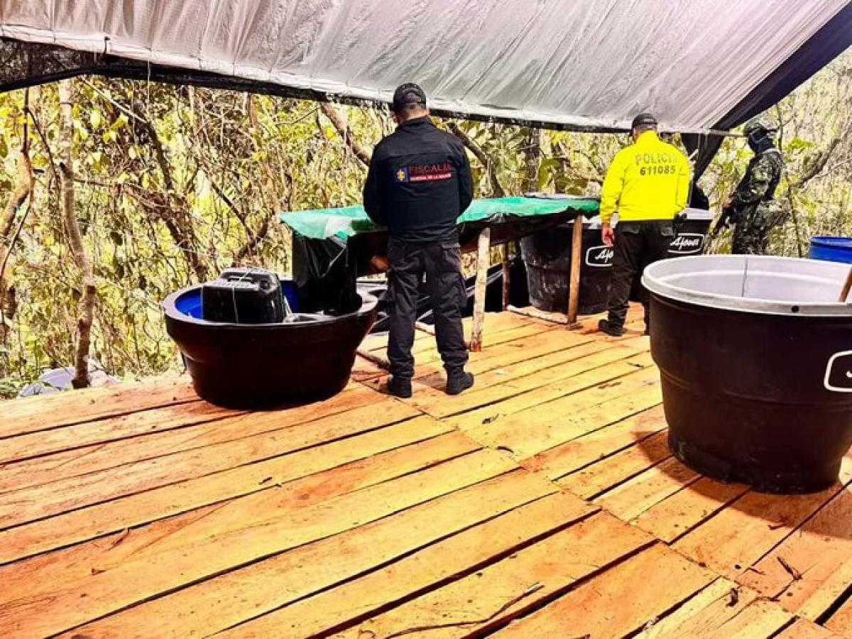 Desmantelamiento de laboratorio de cocaína del ELN: Ejército y Policía incautan droga e insumos por mil millones