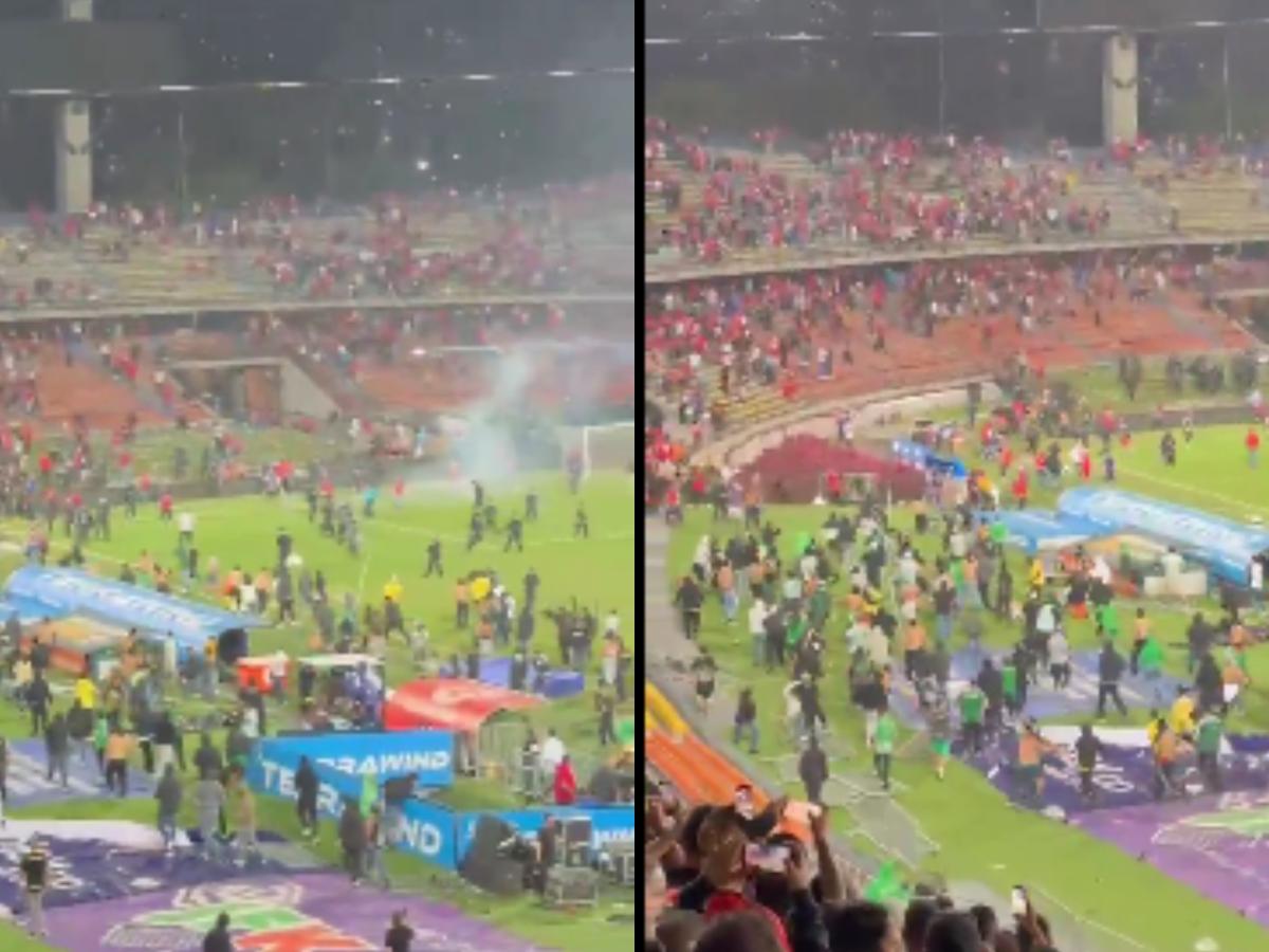 Disturbios en la final de la Copa BetPlay entre barras de Nacional y Medellín