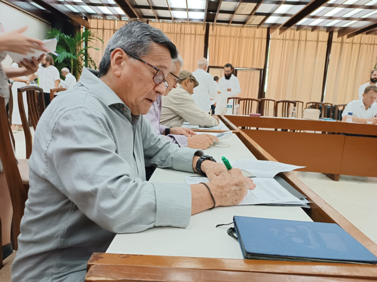 Palabras de Pablo Beltrán y Antonio García, miembros del Eln durante firma de acuerdo de cese bilateral en La Habana