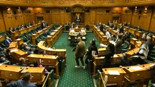 Diputados indígenas en Nueva Zelanda interrumpen con danza "haka"