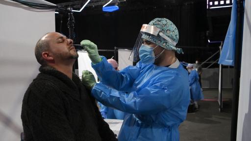 Toma de pruebas Covid en Barcelona, España