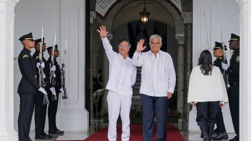 Los presidentes Petro y Mulino hicieron énfasis en la protección y el respeto a los derechos humanos de los migrantes. / Foto: Presidencia de la República.