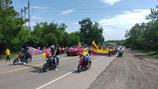 Manifestantes en las carreteras del Huila