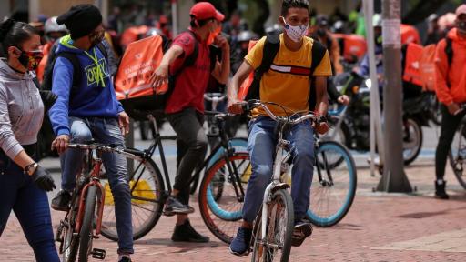 Protestas de los trabajadores de Rappi contra la reforma laboral