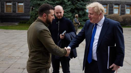 Guerra en Ucrania:  Boris Johnson se reunió con Volodimir Zelenski