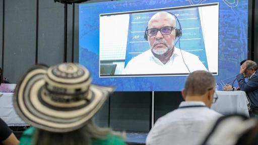 El exjefe paramilitar, Salvatore Mancuso, en audiencia virtual.