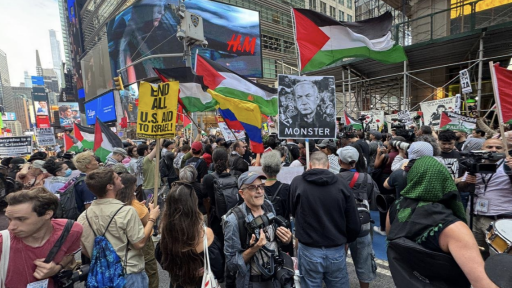 Protestas en Nueva York contra Benjamin Netanyahu