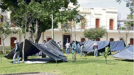 Protesta indígenas Parque Olaya Herrera de Pereira