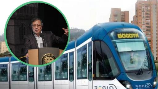 Gustavo Petro sobre tranvía en Bogotá