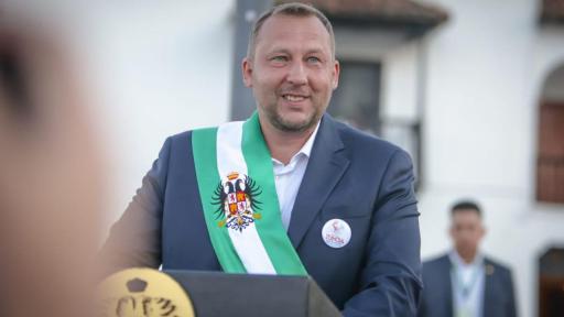 Mikhail  Krasnov Alcalde de Tunja desmiente rumores sobre gestion