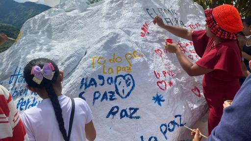 Mural realizado comunidad de San José de Oriente y firmantes de paz